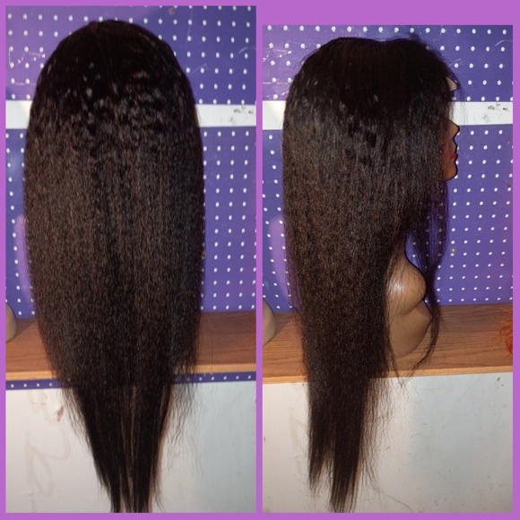 SOLD! 28" Brazilian Virgin Kinky Straight Glueless 5x5 Human Hair Wig - Picture 4 of 5